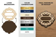 Ornate Name Frame Laser Cut SVG File Product Image 2