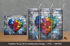 Colorful Heart Tumbler Wrap Sublimation Design 2 Product Image 1