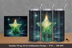 Star Candle Tumbler Wrap Sublimation Design 2 Product Image 1