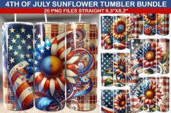4th Of July Sunflowers Tumbler Bundle - 4th of July Tumbler Product Image 1