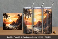 Sunset Strait Tumbler Wrap Sublimation Design 2 Product Image 1