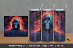 Fire Ghost Tumbler Wrap Sublimation Design 2 Product Image 1