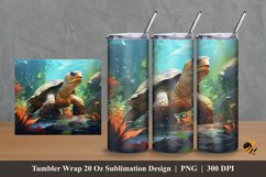 Wild Turtle Tumbler Wrap Sublimation Design 2 Product Image 1