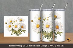 Aster Plant Tumbler Wrap Sublimation Design 2 Product Image 1