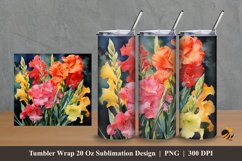 Gladiolus Flower Tumbler Wrap Sublimation Design 2 Product Image 1