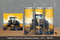 Tractor At Field Tumbler Wrap Sublimation Design 2 Product Image 1