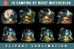 Camping by Night Watercolor Clipart Sublimation 16 Design Product Image 2