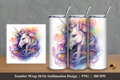 Unicorn Tumbler Wrap Sublimation Design 2 Product Image 1