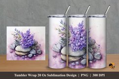 Stone and Lavender Tumbler Wrap Sublimation Design 2 Product Image 1