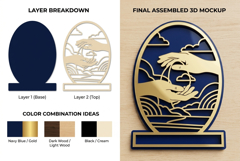 Ocean Wave Arch Frame Laser Cut Wooden SVG Product Image 2