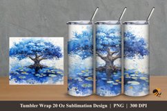 Aesthetic Tree Tumbler Wrap Sublimation Design 2 Product Image 1
