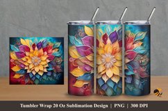 Floral Splendor Tumbler Wrap Sublimation Design 2 Product Image 1