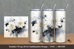 Chrysanthemums Flower Tumbler Wrap Sublimation Design 2 Product Image 1