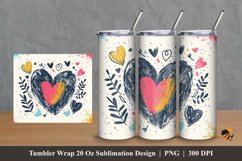 Handdrawn Love Tumbler Wrap Sublimation Design 2 Product Image 1