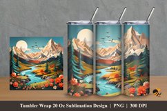 3D Alpen Mountain Tumbler Wrap Sublimation Design 2 Product Image 1