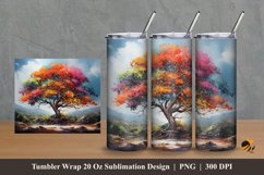 Neon Tree Tumbler Wrap Sublimation Design 2 Product Image 1