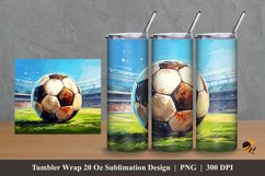 Painting Soccer Tumbler Wrap Sublimation Design 2 Product Image 1