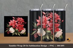 Lovely Flowers Tumbler Wrap Sublimation Design 2 Product Image 1