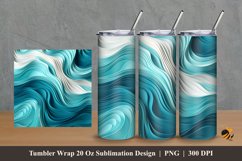 Teal Waves Tumbler Wrap Sublimation Design 2 Product Image 1