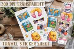 Travel sticker sheet Outdoor Scrapbook PNG Wanderlust Camp Product Image 1