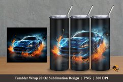 Cool Car Effect Tumbler Wrap Sublimation Design 2 Product Image 1