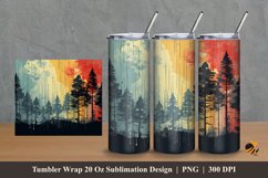 Painting Forest Tumbler Wrap Sublimation Design 2 Product Image 1