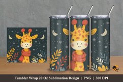 Handdrawn Giraffe Tumbler Wrap Sublimation Design 2 Product Image 1