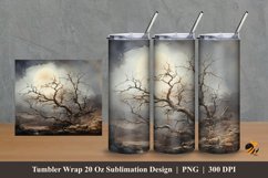 Dry Branch At Night Tumbler Wrap Sublimation Design 2 Product Image 1
