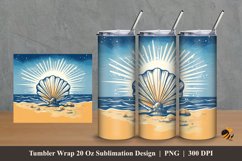 Retro shell Tumbler Wrap Sublimation Design 2 Product Image 1