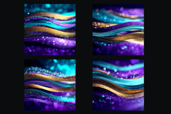 Glitter Teal Violet Golden Stripes backgrounds|Digital Paper Product Image 2