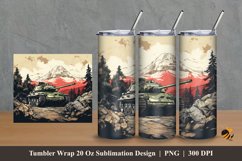 World War Tank Tumbler Wrap Sublimation Design 2 Product Image 1