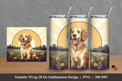 Happy Dog Tumbler Wrap Sublimation Design 2 Product Image 1