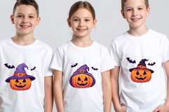 Halloween Pumpkins with Witch Hats and Bats Product Image 2