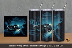 Dark Car Tumbler Wrap Sublimation Design 2 Product Image 1