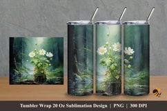 Forest Flower Tumbler Wrap Sublimation Design 2 Product Image 1