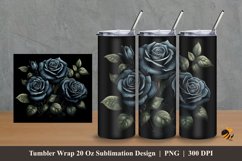 Dark Rose Tumbler Wrap Sublimation Design 2 Product Image 1
