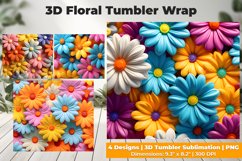 3D Floral Tumbler Wrap Design Product Image 2