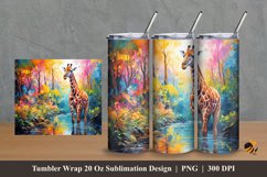 Giraffe Charm Tumbler Wrap Sublimation Design 2 Product Image 1