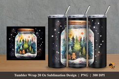 Gingerbread Man At Forest Tumbler Wrap Sublimation Design 2 Product Image 1