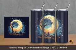 Magical Night Tumbler Wrap Sublimation Design 2 Product Image 1