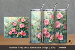 Nature Camelia Tumbler Wrap Sublimation Design 2 Product Image 1