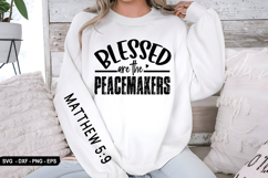 Blessed Are The - Christian Sleeve T-Shirt Design Product Image 2