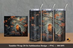 Rain Birds Tumbler Wrap Sublimation Design 2 Product Image 1