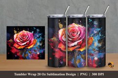 Sweet Rose Tumbler Wrap Sublimation Design 2 Product Image 1