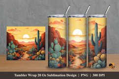 Cactus Tumbler Wrap Sublimation Design 2 Product Image 1