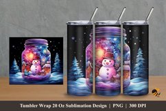 Fantasy Cute Snowman Tumbler Wrap Sublimation Design 2 Product Image 1
