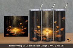 Sparkling Flowers Tumbler Wrap Sublimation Design 2 Product Image 1
