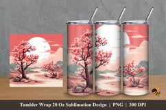 Flowers in The Desert Tumbler Wrap Sublimation Design 2 Product Image 1