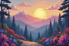 Serene Mountain Landscape Background Product Image 1