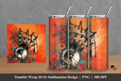 Funky Bagpipes Tumbler Wrap Sublimation Design 2 Product Image 1
